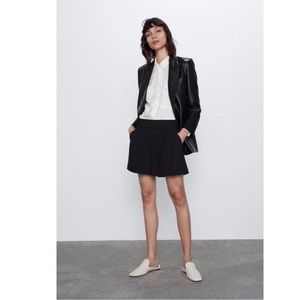 ZARA SMART high waisted shorts Black Size Medium NEW WITH TAGS